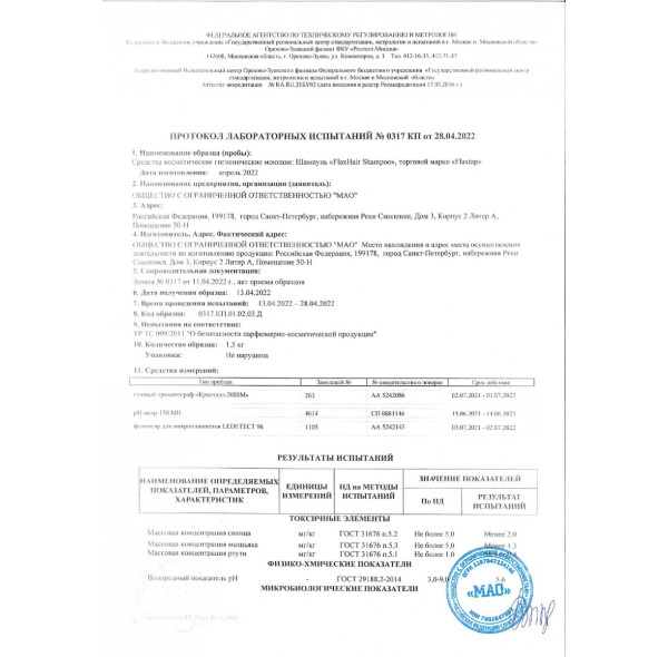 Бессульфатный шампунь с красным перцем FlaxShampoo - 200мл